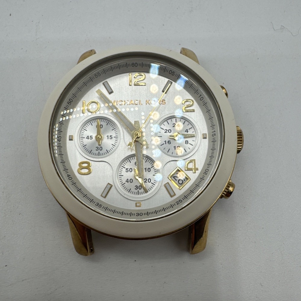 Michael Kors Runway MK5145 Womens Stainless Steel Analog Dial Quartz Watch Ivory
